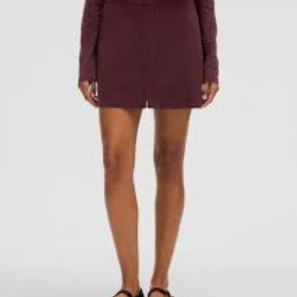 Lululemon Athletica Skirt | NWT Med Lululemon Ribbed Knit Mini- Front Zip